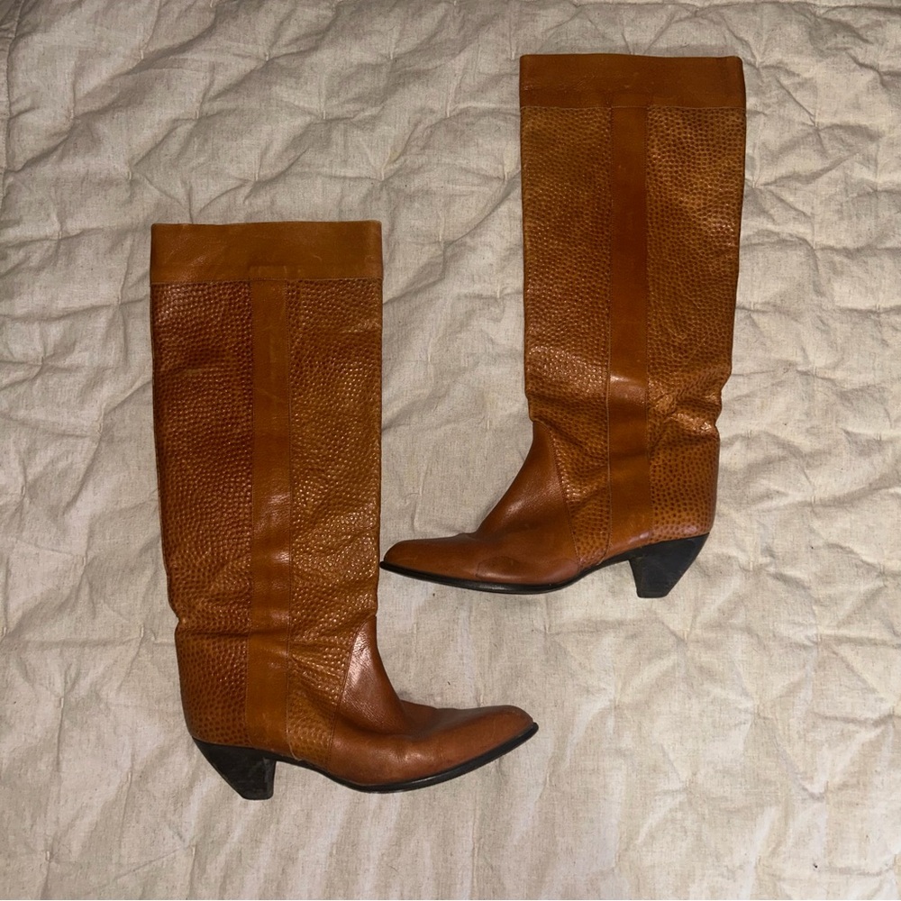 vintage made in Italy leather boots by Polly Bergen Sz 8